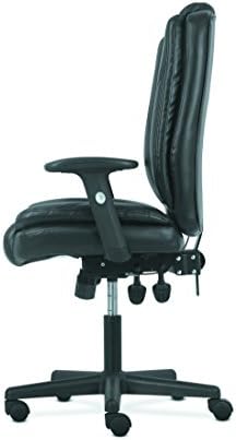 Офис /компютърен стол Sadie от кожа с висока облегалка - ергономичен регулируем въртящо се кресло с лумбална опора (HVST331)