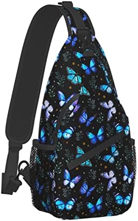 Nmbvcxz Пеперуди Прашка Чанта През Рамо Прашка Раница за Жени, Мъже Пътуват Туризъм с Раница на Гърдите Чанта