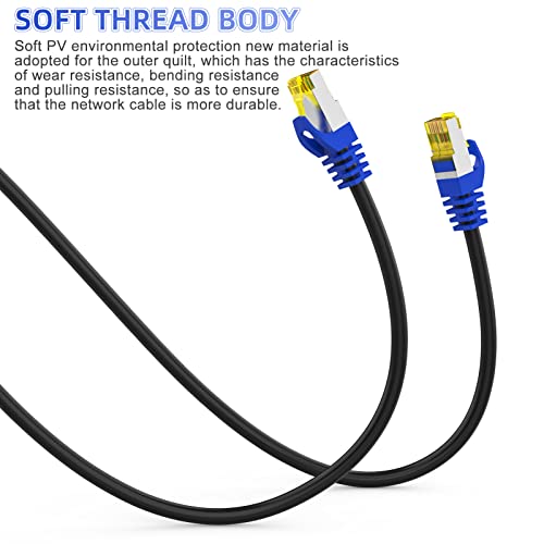 Ethernet кабел AoforzTech Cat 8 с дължина 3 метра, Сверхпрочный Високоскоростен Мрежов интернет-кабел, конектор RJ-45,