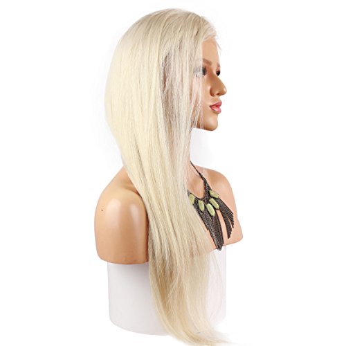 Dreambeauty Platinum blond # 60 Чист Цвят на Косата В Дантели Бразилски Перуки, изработени от човешка Коса Remy, Предварително Выщипанные от Естествена коса, Изцяло Дантелен Перук?