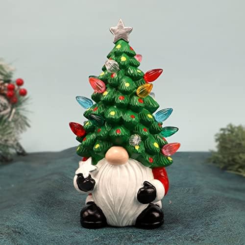 Коледно Дърво Джуджета с Подсветка, Джуджетата от Смола, Декорация за коледната Елха, Джуджета, Светлинно Коледна Украса,