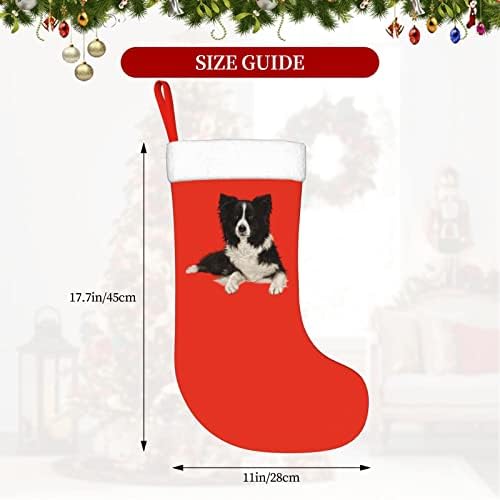 Сладък Коледен Отглеждане за collie-Кучета, Коледни Празнични Украси, Окачен Чорап за Камина, 18 Инча, Чорапи