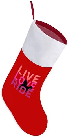 Коледни Чорапи, на Живо, Love, Ride Horse от Червено Кадифе, с Бял Пакет шоколадови Бонбони, Коледни Декорации и Аксесоари за вашето семейно Парти