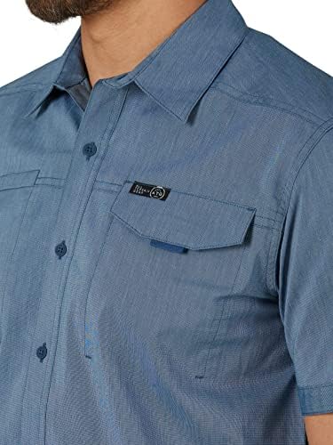 Мъжки Асиметрична Риза с къс ръкав ATG by Wrangler с джоб с цип