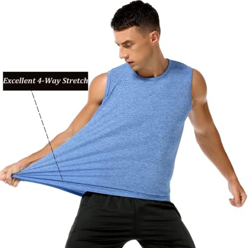 Babioboa / Мъжки Тениски за тренировки от 3 или 2 опаковки, Мрежести Ризи Без ръкави за Фитнес Тениска Dry Fit
