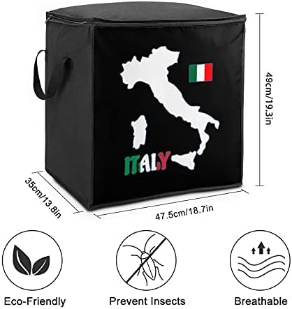 Италия Карта Флаг Голямо Стеганое Одеало И Чанта За Съхранение Органайзер Скоростна Цип Отгоре За Дрехи Възглавница И
