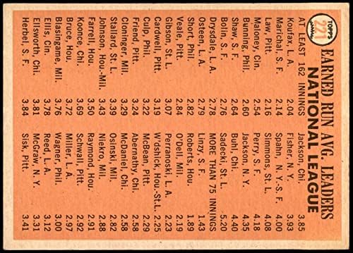 1966 Topps 221 Лидерите на енп NL Санди Куфакс / Хуан Маричаль / Верн Лоу Доджърс/Пирати / Джайентс (Бейзболна картичка)