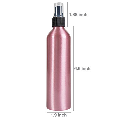 Празна бутилка от розово алуминий SHANY Stylist's Choice спрей с дюза – 8 унции (опаковка от 2 броя)