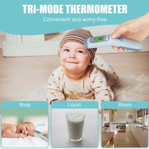 Безконтактен/Безконтактен дигитален Термометър за челото Amplim за възрастни, деца и бебета, Точен Стационарен