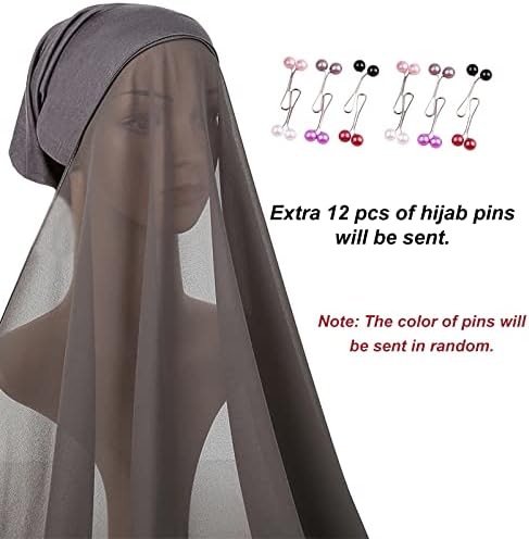 Шифоновый. → amokk за жени с подплата, монофонични мюсюлмански забрадка в комплект 12 броя игли за хиджаба