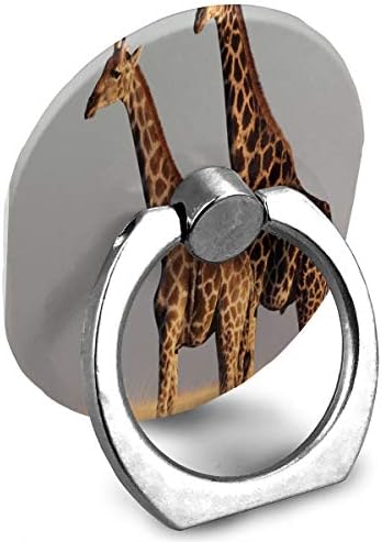 Притежателят на пръстена с две жирафами, поставка за мобилен телефон с пръстен, регулираща се на 360 °, поставка за халки на