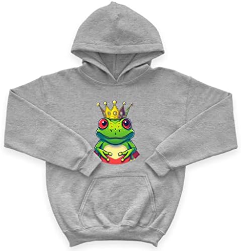 Детска hoody с качулка от порести руно Принцеса Жаба - Crown Kids' Hoodie - Художествена hoody с качулка за деца