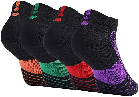 Tangting Модерни Спортни Чорапи Унисекс За Ежедневието На Глезените, бързо съхнещи, 4 опаковки