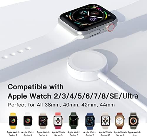 Зарядно устройство за часа, Съвместимо със зарядно устройство Apple Watch, Магнитен кабел за зареждане iWatch серия 8/7/6 /SE/5/4/3/2