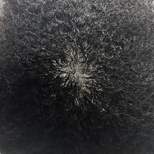 Афро Перука, за Черни Мъже, Афро Къдрава афроамериканские Перуки, 8 x 10, Блок коса, Невидима рамка, изкуствена кожа, система