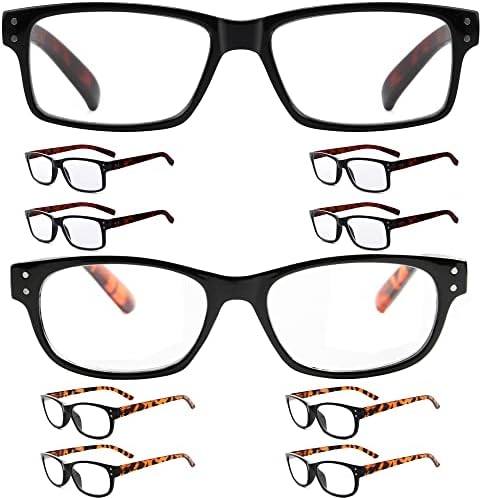 Eyekepper Спестете 10% на 5 опаковки очила за четене с кутия пролетта вериги за мъже и 5 опаковки класически очила в черни