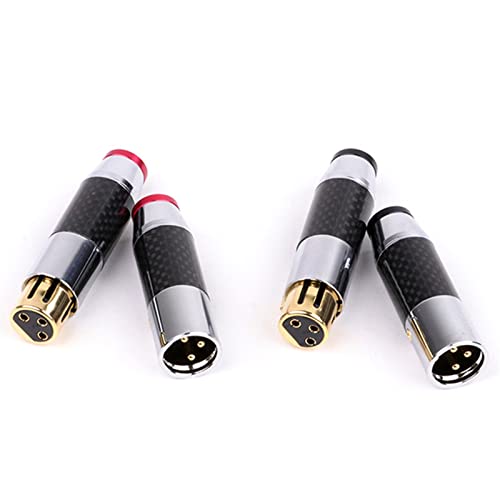 Конектор за микрофонного кабел SMOKT X L R XLR-жена или XLR-мъжки 3-пинов Директен черно-червена запушалка 10шт (Цвят: 10xD1009F-Червен)