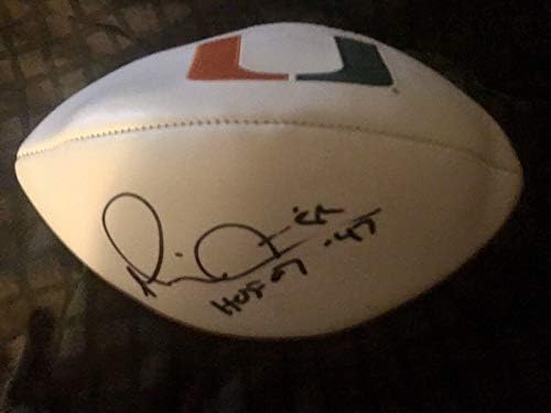 Майкъл Ървин, подписано автограф на футболен логото Маями Харрикейнс надписи JSA - Футболни топки колеж с автограф