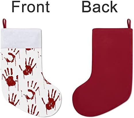 Червени Кървави Ужасно Ръце Коледни Окачени чорапи Чорапи за Коледно Камина Празничен Начало Декор