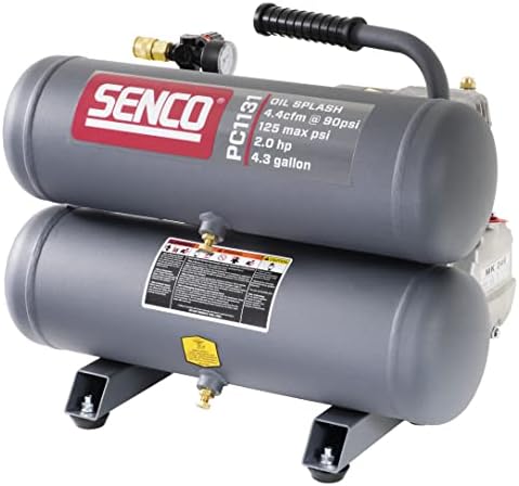 Компресор Senco PC1131, 2,5 конски сили (максималната мощност), 4,3 литра