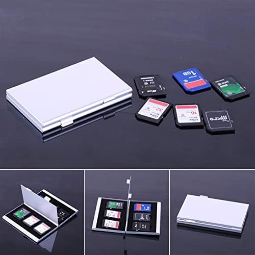 притежателят на SD-карта с Нова Алуминиева Сплав EVA Aluminum Micro SD MMC TF Кутия за съхранение на карти с памет Защитен Калъф 6 Карти Преносим калъф за съхранение на SD, траен, в