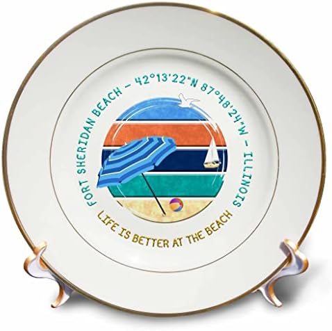 3. Американски плажове - Форт Шеридан Бряг, окръг Лейк Илинойс подарък чинии (cp-375264-1)