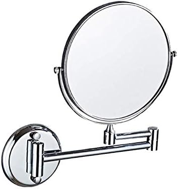 HTLLT Козметично Огледало За Грим на Стенно Тоалетно Огледало с Увеличение, Въртящо се, Без Перфорация, Двустранно