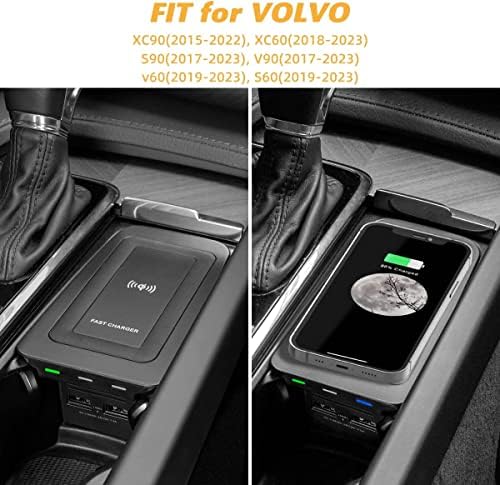Автомобилното Безжично Зарядно устройство AutoQi за 2017 2018 2019 2020 2021 2022 2023 Volvo XC90 XC60 S90 S60 V90 V60, Централна Безжично зарядно устройство Qi за мобилен телефон, подходящ за акс?