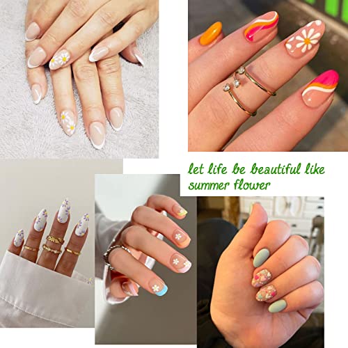 Цветни Етикети за дизайн на ноктите 5D Релефни Стикери За Нокти Пролет Маргаритка, за да проверите За Дизайн на Ноктите, Самозалепващи Аксесоари За Нокти Бял Жълт Пъ