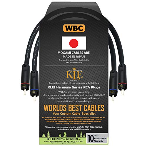 Двойката аудиофильских свързващи кабели висока разделителна способност, с обща дължина 1,5 метра– изработени по поръчка на