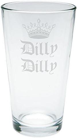 Dilly Dilly Sword Реколта пинтовый Чаша с английски надпис Прозрачно Стъкло Стандартен Размер