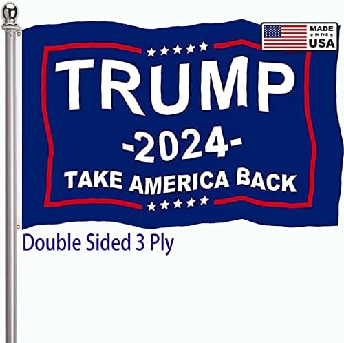 Флаг Тръмп 2024 3x5 Открит Двупосочен 3-Слойный-Знамена Тръмп Take America Back Ярки Цветове С Ясен Модел, Армиращ