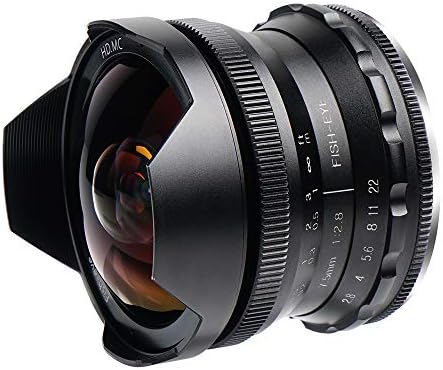 Фиксиран обектив PERGEAR 7,5 мм F2.8 Рибешко око с ръчно фокусиране, Съвместим с беззеркальной камера серия на Olympus EP/EM/EPL