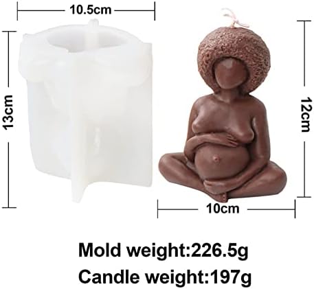 Xidmold Бременна Жена Силиконовата Форма за Свещи, 3D Бременна Мама Силиконова Форма за празни приказки, Украса Торта, Шоколад,