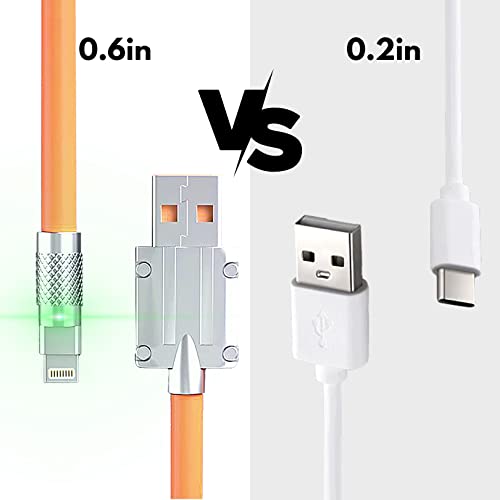 Дебел кабел Светкавица от SoutinPro – Кабел за трансфер на данни и зареждане с повишена дебелина мощност 120 W за дома,