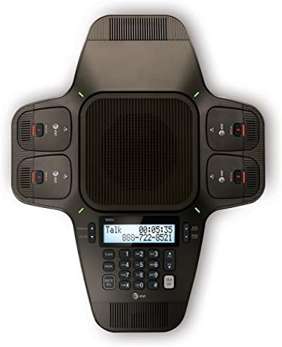 Конферентен телефон AT&T SB3014 DECT 6.0 с Четири Безжични микрофони, Черен