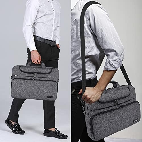 DOMISO 15,6-Инчов Многофункционален Бизнес куфарче за лаптоп, Водоустойчива чанта-Месинджър през рамо за лаптоп 15