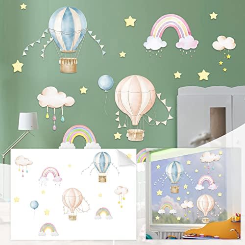 Лек балон, Преливащи Светещи Стикери, Етикети за детска Стая, Мат Детски Облак, Стикери За стена, PVC, Полистирен