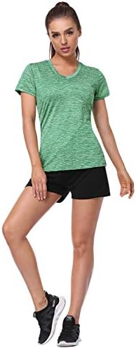 Женска Тениска Dry Fit с къс ръкав, 5 опаковки, Впитывающая влага Спортна тениска с V-образно деколте