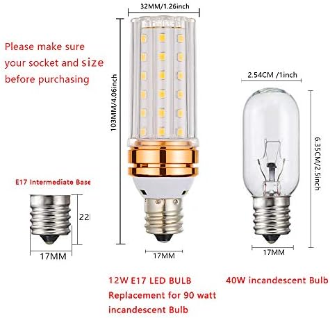 Led лампа EKSAVE E17 мощност 10 W, еквивалент на 80-100 W, Мидълуер Основа, Без регулиране на яркост от 3000 До, Мек Бял 1000ЛМ