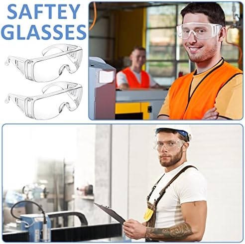 Queekay 30 Чифта Защитни Очила Предпазни Очила Против Прах Защитни Очила, на върха на Очила за Защита на Очите Очила За