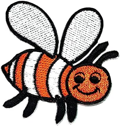 Rareeasy Кръпка Прекрасен Оранжев пчела Насекоми Домашни Ивици на Дивата Природа Стикер Желязо Шият Бродирана