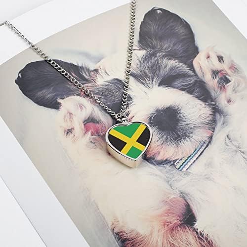 Ямайски Флаг Бижута за Кремация на Домашни Любимци, една Урна за Праха, Висулка на Паметта за Котки, Кучета, Портретна Подаръци