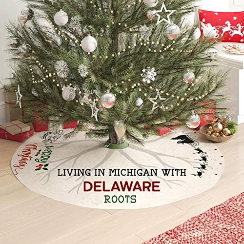 Пола за Коледно 44 инча - Живот в Мичиган и с Корените на щата Делауеър - Коледна Украса На по-Големи разстояния Вътре и отвън, Празнична украса за Коледното парти
