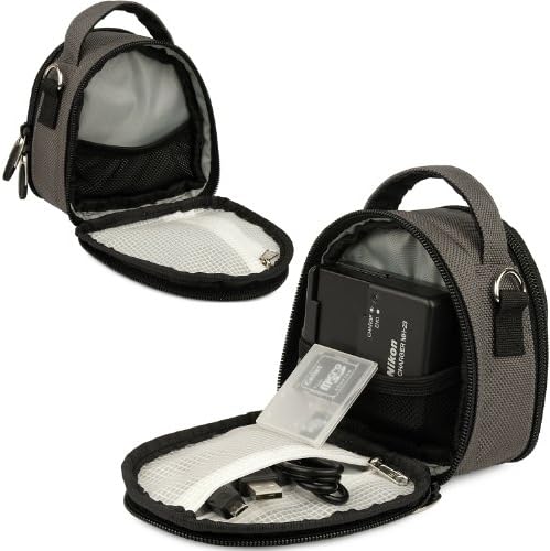 Сива Лимитированная Серия Чанта за фотоапарат Калъф за Носене на Casio EXILIM Zoom EX S200 EX FH100 EX G1 EX