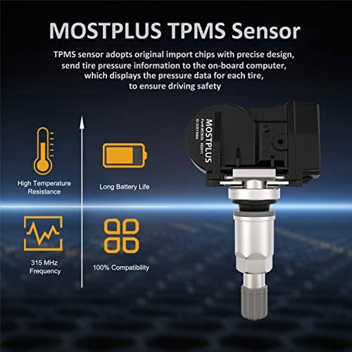 MOSTPLUS 52933-2M000 Сензор, система за контрол на налягането в гумите (TPMS) 315 Mhz, Съвместим с 2010-2015 Hyundai Kia