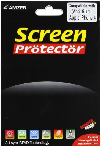 Amzer Сверхчистая Защитно фолио за екрана с помощта на памучен Тампон за почистване на iPhone 4