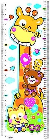 Grey990 Детски Инструмент За Измерване На Растежа На Сладко Cartoony Жираф Измерване На Височината На Стикер На Стената Декор