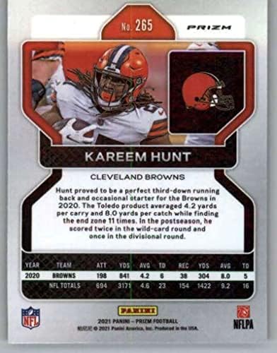 2021 Панини Призми Призми Сребро #265 Карим Хънт Cleveland Browns Футболна Търговска картичка NFL