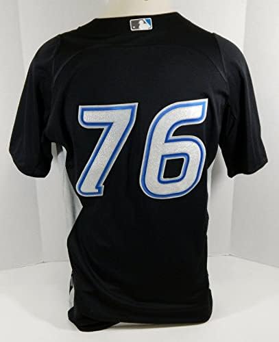 2011 Toronto Blue Jays #76 Използвана В Игра Черна Риза За тренировка отбивания ST 44 118 - Използваните В играта Тениски MLB